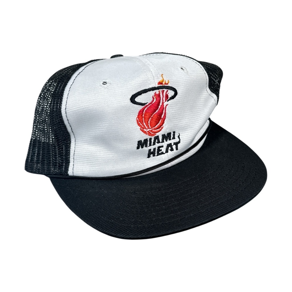 Vintage 90s Miami Heat NBA Twins Boston Nautical Mesh Trucker Snapback Hat Cap